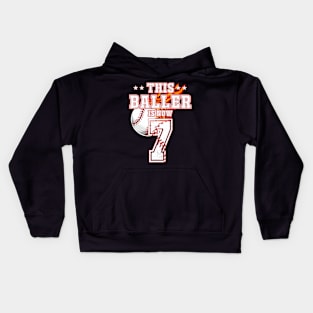 This Baller Is Now 7 Years Old Baseball Lovers 7Th BDay Kids Hoodie